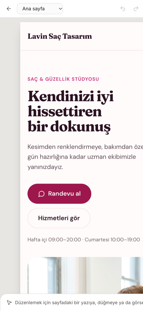 Telefonda içerik modu: metne dokunup düzenleme