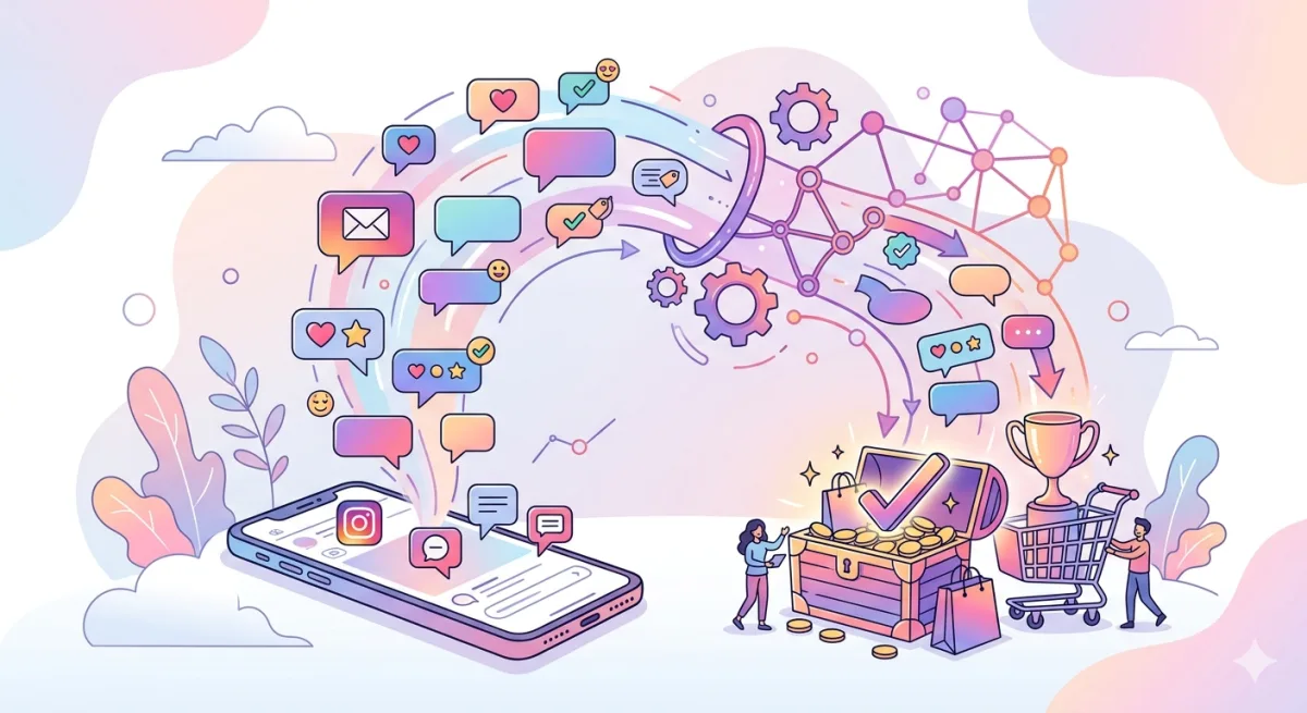 Instagram otomatik yanıt ve flow builder crm entegrasyonu görseli